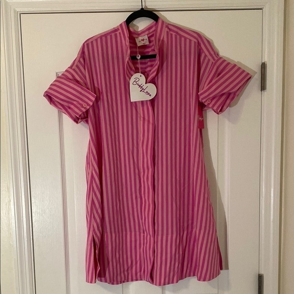 NWT Buddy Love Stevie Mini Shirt Dress - Bubble Gum Pink - Medium - Picture 3 of 9